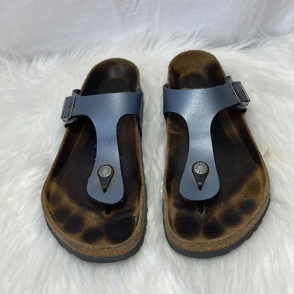 Birkenstock Gizeh Silvery Grey Thong Sandals Sz 42/US 10 - Picture 2 of 7